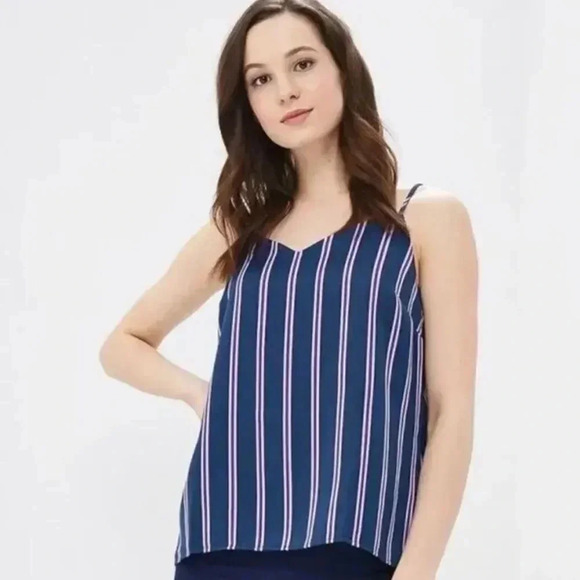 Banana Republic Tops - NWT Banana Republic Navy Blue Purple Striped Essential Cami Camisole Tank Top S